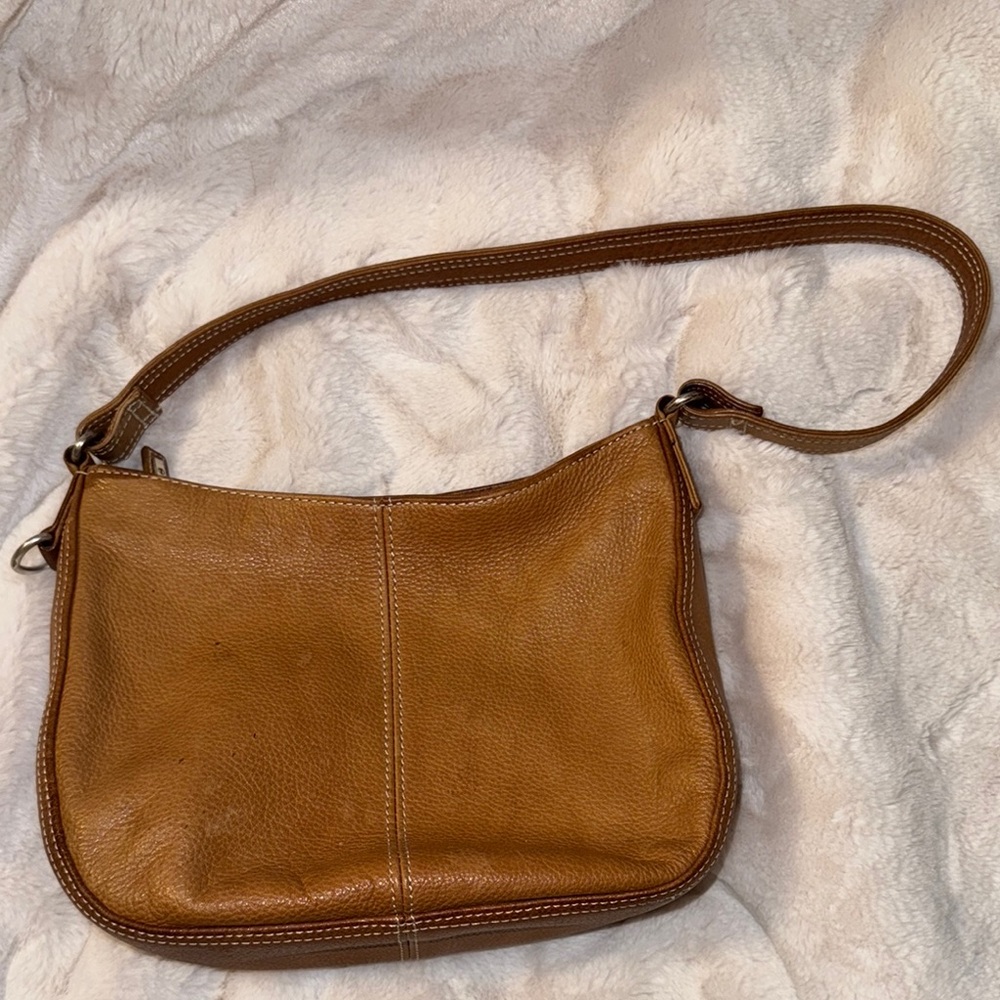 Y2K Classic Tan Fossil Leather Shoulder Bag